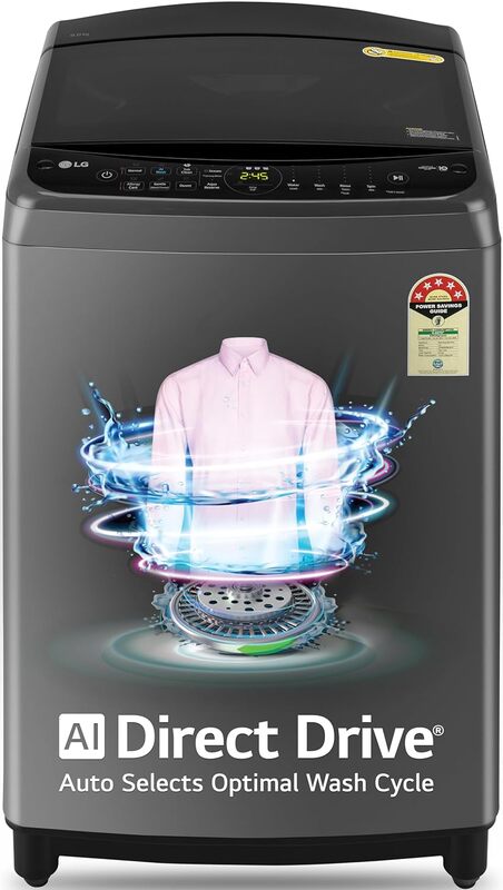 LG 9.0 Kg, 5 Star, AI Direct Drive Technology, Steam Wash for Allergy Removal, Fully-Automatic Top Loading Washing Machine LG 9.0 Kg, 5 Star, AI Direct Drive Technology, Steam Wash for Allergy Removal, Fully-Automatic Top Loading Washing Machine