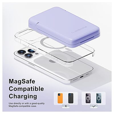 Ambrane 10000mAh Magnetic Wireless Power Bank with Stand, 15W Wireless Fast Charging, Compact 22.5W PD Wired Charger, Compatible with iPhone 12/13/14/15 & Other Wireless Devices Ambrane 10000mAh Magnetic Wireless Power Bank with Stand, 15W Wireless Fast Charging, Compact 22.5W PD Wired Charger, Compatible with iPhone 12/13/14/15 & Other Wireless Devices