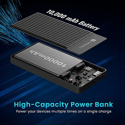 Portronics Luxcell B12 10,000mAh Ultra Slim Power Bank 12W Output USB-A Output Port & Type C Input Port Portronics Luxcell B12 10,000mAh Ultra Slim Power Bank 12W Output USB-A Output Port & Type C Input Port