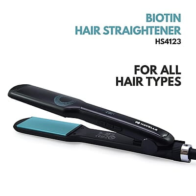 Havells HS4123 Biotin Infused Wide Plates & Temperature Control Hair Straightener Havells HS4123 Biotin Infused Wide Plates & Temperature Control Hair Straightener