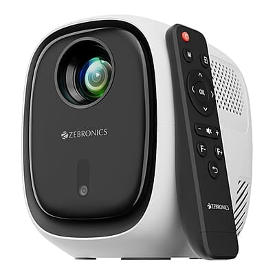ZEBRONICS PIXAPLAY 53, Smart Vertical Projector, 3500 Lumens, 4K Support, 120 Inch Screen Size, Auto Focus, Auto Keystone, Bluetooth, HDMI, USB, WiFi, 1080p Support, APP Support, Miracast