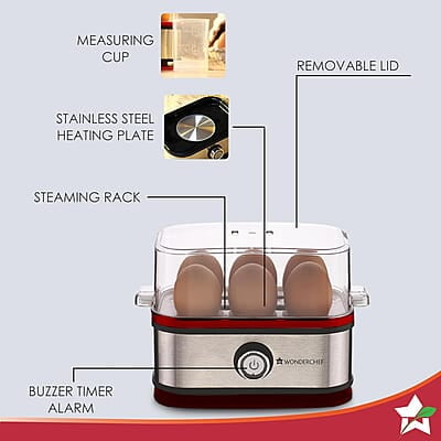 Wonderchef Crimson Edge Instant Electric Egg Boiler with 6 Egg Poachers