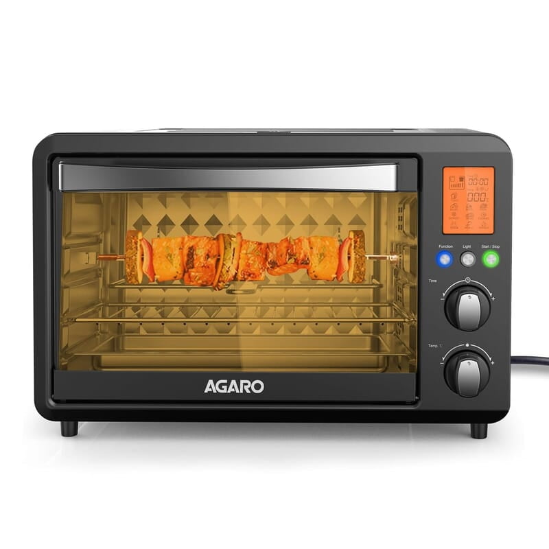 Agaro Imperial Digital Oven Toaster Griller, 28 Litres, 10 Preset Cooking Function, Convection Function, Motorized Rotisserie, Backlit Lcd Display, Black - 1500 Watts Agaro Imperial Digital Oven Toaster Griller, 28 Litres, 10 Preset Cooking Function, Convection Function, Motorized Rotisserie, Backlit Lcd Display, Black - 1500 Watts