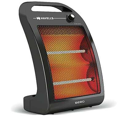 Havells Bero Quartz Heater Black 800 watt 2 Heat Settings Havells Bero Quartz Heater Black 800 watt 2 Heat Settings