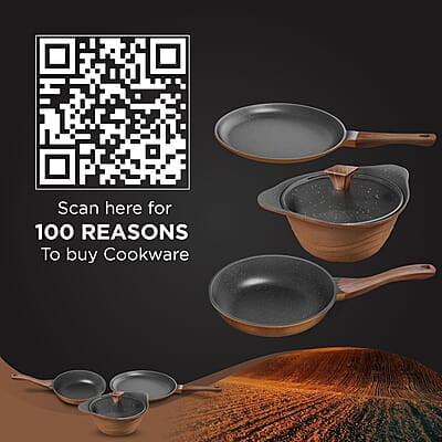 Preethi Artistic Collection Die Cast Non Stick Set, 27 cm Tawa, 24 cm Fry Pan, Kadai 24 cm with Glass Lid