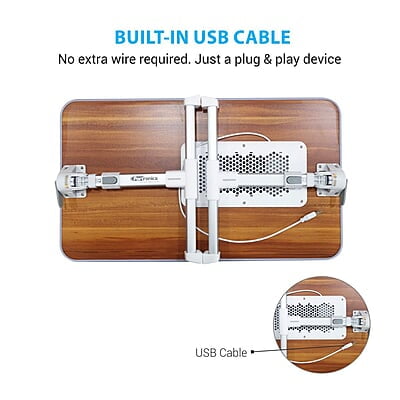 Portronics My Buddy Plus Adjustable Laptop Table with built-in USB Cooling Fan, Foldable Legs, Adjustable Angle Portronics My Buddy Plus Adjustable Laptop Table with built-in USB Cooling Fan, Foldable Legs, Adjustable Angle