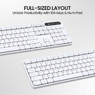 Portronics Ki-Pad 3 USB Wired Keyboard with Large Keycaps, Noise-Free Typing, Fn Multimedia Hotkeys, Full-Size Layout with Num Pad, Ergonomic Design, 1.5m USB Cable Portronics Ki-Pad 3 USB Wired Keyboard with Large Keycaps, Noise-Free Typing, Fn Multimedia Hotkeys, Full-Size Layout with Num Pad, Ergonomic Design, 1.5m USB Cable