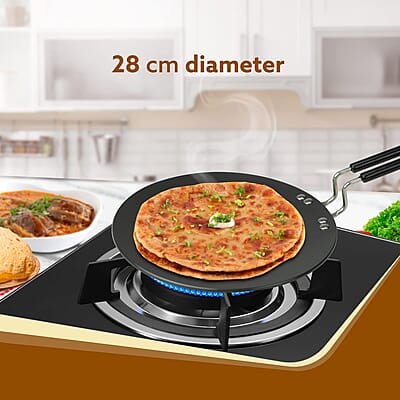 AGARO Elite Hard Anodised Tawa for Kitchen, 28 cm Diameter Tawa AGARO Elite Hard Anodised Tawa for Kitchen, 28 cm Diameter Tawa