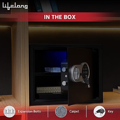 Lifelong LLHSL08 22Litres Home Safe Electronic Locker with LED Light Digital Security Safe for Home & Office Lifelong LLHSL08 22Litres Home Safe Electronic Locker with LED Light Digital Security Safe for Home & Office