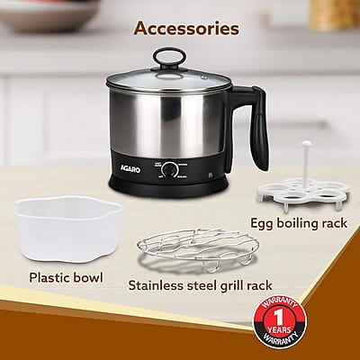 AGARO Esteem Multi Kettle 1.2 Litre, 600W with 3 Heating Modes & Rapid Boil Technology AGARO Esteem Multi Kettle 1.2 Litre, 600W with 3 Heating Modes & Rapid Boil Technology
