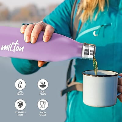 MILTON Shine 1000 Stainless Steel Water Bottle, 900 ml Single walled Leak Proof MILTON Shine 1000 Stainless Steel Water Bottle, 900 ml Single walled Leak Proof