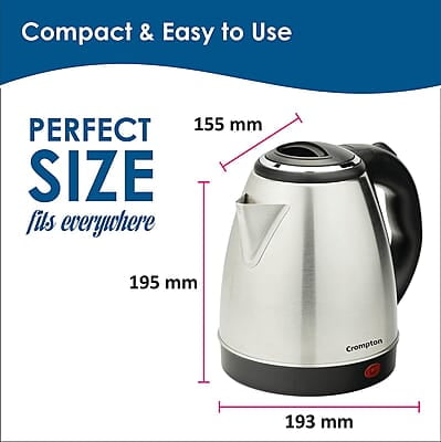 Crompton Insta Delight 1.5L SS Electric Kettle with Auto shut-off Dry Boil Protection 1500 W Crompton Insta Delight 1.5L SS Electric Kettle with Auto shut-off Dry Boil Protection 1500 W