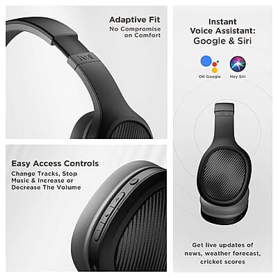 boAt Rockerz 460 Wireless Over Ear Headphones w/Up to 30hrs Playtime, 40mm Drivers, BEAST™ Mode, ENx™, Dual Pairing, BT v5.2, Instant Voice Assistant, Adaptive Fit boAt Rockerz 460 Wireless Over Ear Headphones w/Up to 30hrs Playtime, 40mm Drivers, BEAST™ Mode, ENx™, Dual Pairing, BT v5.2, Instant Voice Assistant, Adaptive Fit