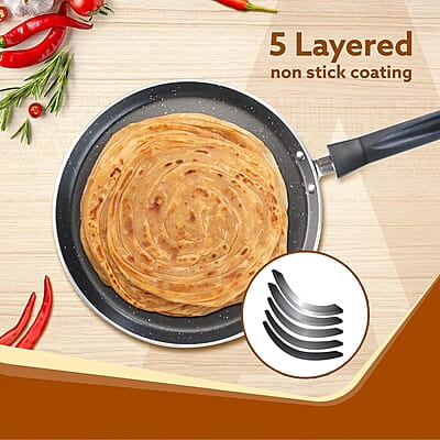 AGARO Elegant Non Stick Tawa, 28 cm Diameter, Induction and Gas Oven AGARO Elegant Non Stick Tawa, 28 cm Diameter, Induction and Gas Oven