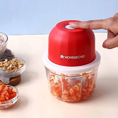 Wonderchef Zippy Rechargeable Wireless Electric Cordless Chopper, Stainless Steel 350 ML, 30 Watts Wonderchef Zippy Rechargeable Wireless Electric Cordless Chopper, Stainless Steel 350 ML, 30 Watts