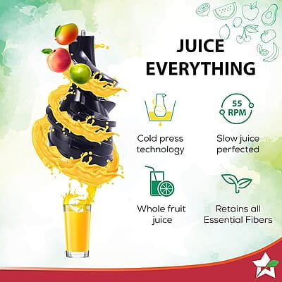 Wonderchef Regalia Full Fruit Cold Press Slow Juicer 55 Rpm Slow Juicer 240 Watts Powerful Dc Motor Wonderchef Regalia Full Fruit Cold Press Slow Juicer 55 Rpm Slow Juicer 240 Watts Powerful Dc Motor