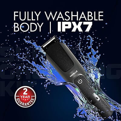 Havells Super Grooming Kit Gs8714,15 In 1,Ipx7 Fully Washable,Full Body Groomer For Men,120 Min Of Run Time With Fast Charge Havells Super Grooming Kit Gs8714,15 In 1,Ipx7 Fully Washable,Full Body Groomer For Men,120 Min Of Run Time With Fast Charge