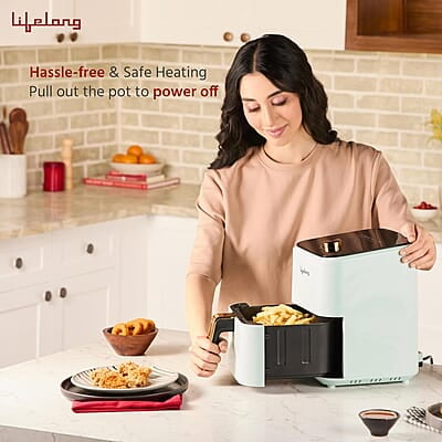 Lifelong Air Fryer 1 Year Warranty 1200W, 4L, Air Fryer for Home, Airfryer, Electric Air-Fryer Green Lifelong Air Fryer 1 Year Warranty 1200W, 4L, Air Fryer for Home, Airfryer, Electric Air-Fryer Green