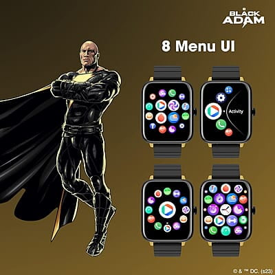 ZEBRONICS DC Black ADAM Edition DRIP Smartwatch with Bluetooth 5.1 Calling, 1.69" Display Size, Voice Assistance, 11 Built-in + Customizable Watch Faces, 8 Menu UI, IP67 and 100+ Sports Tracker ZEBRONICS DC Black ADAM Edition DRIP Smartwatch with Bluetooth 5.1 Calling, 1.69" Display Size, Voice Assistance, 11 Built-in + Customizable Watch Faces, 8 Menu UI, IP67 and 100+ Sports Tracker