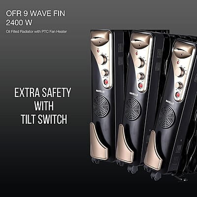 Havells OFR 9 Wave Fin with PTC 2400 Watts Fan Heater Havells OFR 9 Wave Fin with PTC 2400 Watts Fan Heater