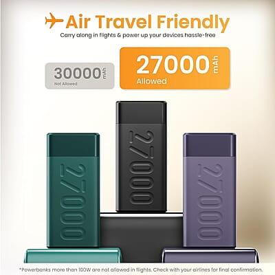 Ambrane 27000mAh Power Bank, 20W Fast Charging, Triple Output, Type C PD (Input & Output) Ambrane 27000mAh Power Bank, 20W Fast Charging, Triple Output, Type C PD (Input & Output)