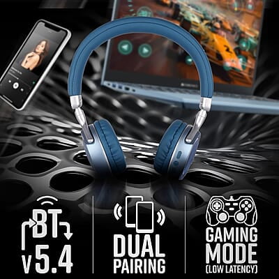 ZEBRONICS DUKE 2 Wireless Headphone, Supports Bluetooth, Dual Pairing, Deep Bass, up to 60h Battery Backup, AUX, Environmental Noise Cancellation, Gaming Mode, Now with Type C Charging ZEBRONICS DUKE 2 Wireless Headphone, Supports Bluetooth, Dual Pairing, Deep Bass, up to 60h Battery Backup, AUX, Environmental Noise Cancellation, Gaming Mode, Now with Type C Charging