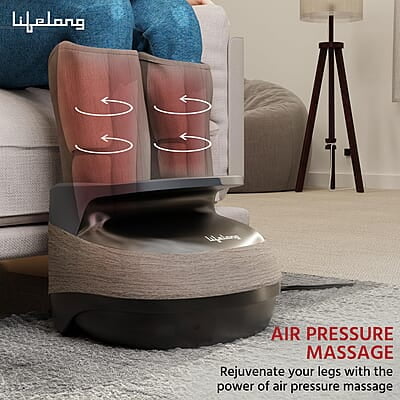 Lifelong Air Pressure Foot & Leg Massager Machine 14 Compression Air Bags,6 Foot Rollers & 3 Massage Modes Lifelong Air Pressure Foot & Leg Massager Machine 14 Compression Air Bags,6 Foot Rollers & 3 Massage Modes