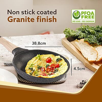 AGARO Imperial Granite Non Stick Fry Pan, 1.1L / 20cm, Cast Aluminium Body AGARO Imperial Granite Non Stick Fry Pan, 1.1L / 20cm, Cast Aluminium Body