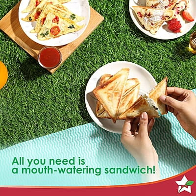 Wonderchef Ultima Sandwich Maker 800 Watt LED indicator Non-stick Coated Plates Wonderchef Ultima Sandwich Maker 800 Watt LED indicator Non-stick Coated Plates