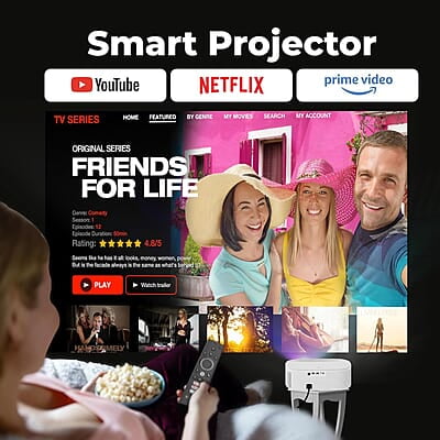 ZEBRONICS PIXAPLAY 28 1080P FHD, 508 cm Screen, Dolby, Smart Projector, 9000 Lumens, Auto Focus, Auto Keystone, HDMI (ARC), Miracast, Dual Band, 30,000 Hour Lamp Life ZEBRONICS PIXAPLAY 28 1080P FHD, 508 cm Screen, Dolby, Smart Projector, 9000 Lumens, Auto Focus, Auto Keystone, HDMI (ARC), Miracast, Dual Band, 30,000 Hour Lamp Life