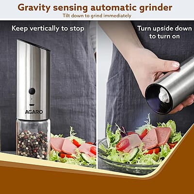 AGARO Gravity Salt & Pepper Automatic Grinder AGARO Gravity Salt & Pepper Automatic Grinder