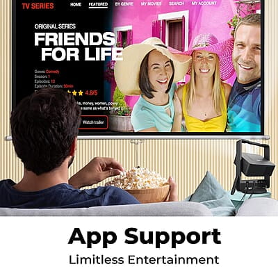 ZEBRONICS PIXAPLAY 29, Smart Projector, 6500 Lumens, Dolby Audio, 4K Support, 200 Inch Screen Size, Supports Bluetooth, HDMI, USB, WiFi, 1080p Native, Auto Focus, Keystone, APP Support, Miracast ZEBRONICS PIXAPLAY 29, Smart Projector, 6500 Lumens, Dolby Audio, 4K Support, 200 Inch Screen Size, Supports Bluetooth, HDMI, USB, WiFi, 1080p Native, Auto Focus, Keystone, APP Support, Miracast
