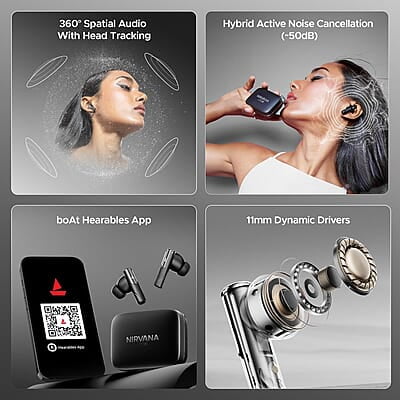 boAt Newly Launched Nirvana Ivy Truly Wireless in Ear Earbuds w/ 50dB Hybrid Active Noise Cancellation, 360º Spatial Audio, Dynamic Head Tracking,Hearables App Support & 50hrs Playback boAt Newly Launched Nirvana Ivy Truly Wireless in Ear Earbuds w/ 50dB Hybrid Active Noise Cancellation, 360º Spatial Audio, Dynamic Head Tracking,Hearables App Support & 50hrs Playback