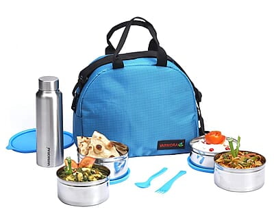 Varmora SS (Stainless Steel) Family Lunch Box (Tiffine) 390ml x2 SS Container,520ml x2 SS Container,Poto SS Matt 500ml x1 Varmora SS (Stainless Steel) Family Lunch Box (Tiffine) 390ml x2 SS Container,520ml x2 SS Container,Poto SS Matt 500ml x1