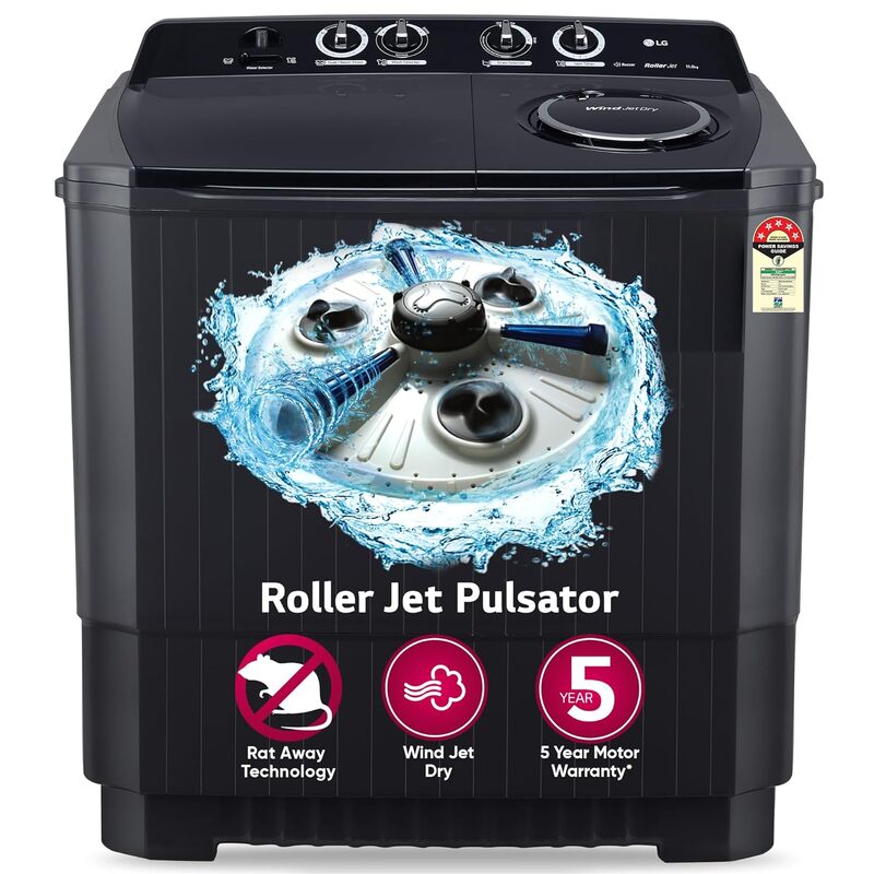 LG 11 Kg 5 Star Wind Jet Dry Rat Away Technology Semi-Automatic Top Loading Washing Machine LG 11 Kg 5 Star Wind Jet Dry Rat Away Technology Semi-Automatic Top Loading Washing Machine