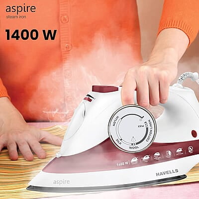 Havells ABS Aspire 1400 Watt Steam Iron Press With Precision Tip Sole Plate Havells ABS Aspire 1400 Watt Steam Iron Press With Precision Tip Sole Plate