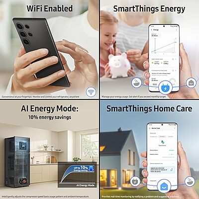 Samsung 419 L, 3 Star, Convertible 5-in-1, Digital Inverter, Frost Free Double Door, WiFi Enabled Bespoke AI Refrigerator Samsung 419 L, 3 Star, Convertible 5-in-1, Digital Inverter, Frost Free Double Door, WiFi Enabled Bespoke AI Refrigerator