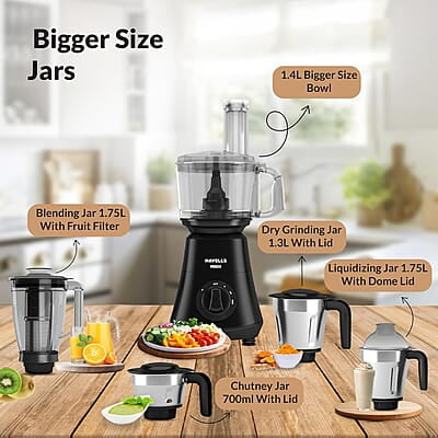 Havells Foodo Heavy Duty 750 Watt 5 Jar Food Processor 21000 Rpm