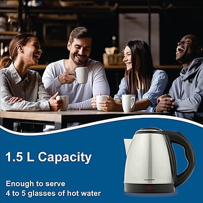 Crompton Insta Delight 1.5L SS Electric Kettle with Auto shut-off Dry Boil Protection 1500 W Crompton Insta Delight 1.5L SS Electric Kettle with Auto shut-off Dry Boil Protection 1500 W
