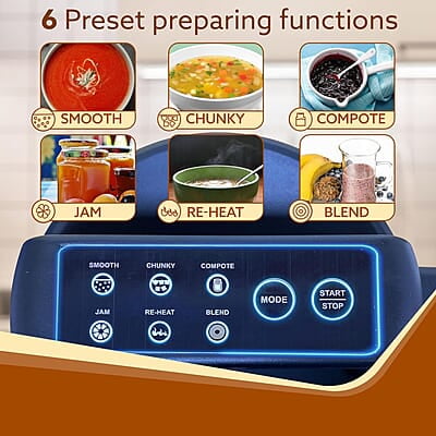 AGARO Elite Soup Maker, 1 Litre, Automatic Blending & Heating,6 Preset Cooking Functions, Copper Motor, Stainless Steel Blades, Grey AGARO Elite Soup Maker, 1 Litre, Automatic Blending & Heating,6 Preset Cooking Functions, Copper Motor, Stainless Steel Blades, Grey