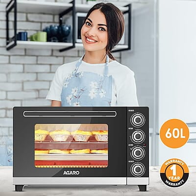 AGARO ROYAL 60 Litres Oven Toaster Griller (OTG), Motorised Rotisserie, Convection, 3 Heating Modes, 3 Function Options, 2000W AGARO ROYAL 60 Litres Oven Toaster Griller (OTG), Motorised Rotisserie, Convection, 3 Heating Modes, 3 Function Options, 2000W