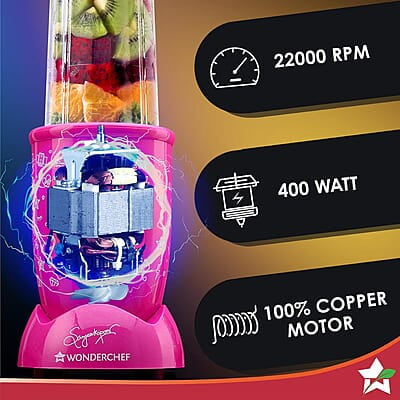 Wonderchef Nutri-blend GO, 22000 RPM 400 W 1 Unbreakable Jar Wonderchef Nutri-blend GO, 22000 RPM 400 W 1 Unbreakable Jar