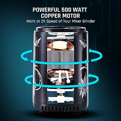 Wonderchef Nutri Blend Smart 3 Jar Automatic Mixer Grinder with Dual Pulse Function 22000 RPM 500 W Wonderchef Nutri Blend Smart 3 Jar Automatic Mixer Grinder with Dual Pulse Function 22000 RPM 500 W