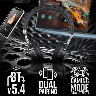 ZEBRONICS DUKE 2 Wireless Headphone, Supports Bluetooth, Dual Pairing, Deep Bass, up to 60h Battery Backup, AUX, Environmental Noise Cancellation, Gaming Mode, Now with Type C Charging ZEBRONICS DUKE 2 Wireless Headphone, Supports Bluetooth, Dual Pairing, Deep Bass, up to 60h Battery Backup, AUX, Environmental Noise Cancellation, Gaming Mode, Now with Type C Charging