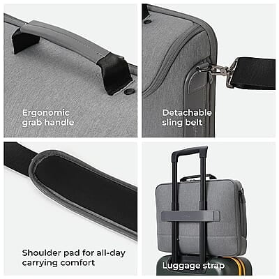 MOKOBARA The Transit Briefcase Vegan Leather & Nylon 15L Laptop Crossbody Messenger Bag for Men & Women MOKOBARA The Transit Briefcase Vegan Leather & Nylon 15L Laptop Crossbody Messenger Bag for Men & Women