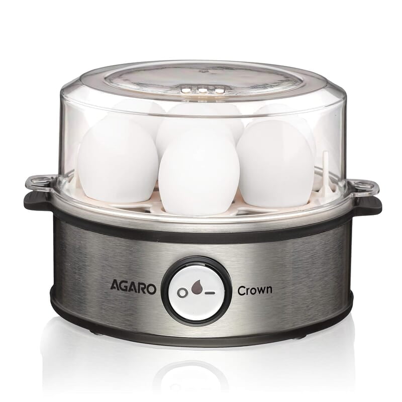 AGARO Crown Instant Egg Boiler 360 Watts, Boils Up to 7 Eggs with 3 Modes Heating/Stainless Steel Body (Silver) AGARO Crown Instant Egg Boiler 360 Watts, Boils Up to 7 Eggs with 3 Modes Heating/Stainless Steel Body (Silver)