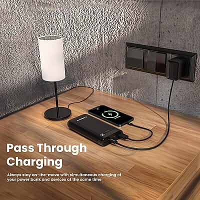 Ambrane 20000mAh Powerbank, 20W Fast Charging, Triple Output (2 USB & 1 Type C)
