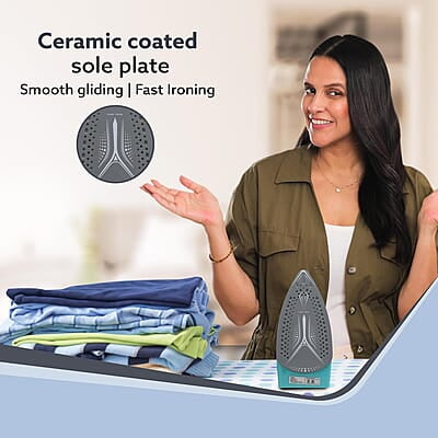 AGARO Primo Travel Steam Iron, 1200W, Compact, Ceramic Coated Sole plate AGARO Primo Travel Steam Iron, 1200W, Compact, Ceramic Coated Sole plate