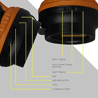 Zebronics-Bang over the ear headphones with Foldable Design and Bluetooth v5.0 headphones, Providing up to 20h* Playback