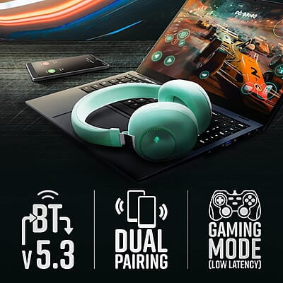 ZEBRONICS Duke 60hrs Playtime Bluetooth Wireless Over Ear Headphone with Mic